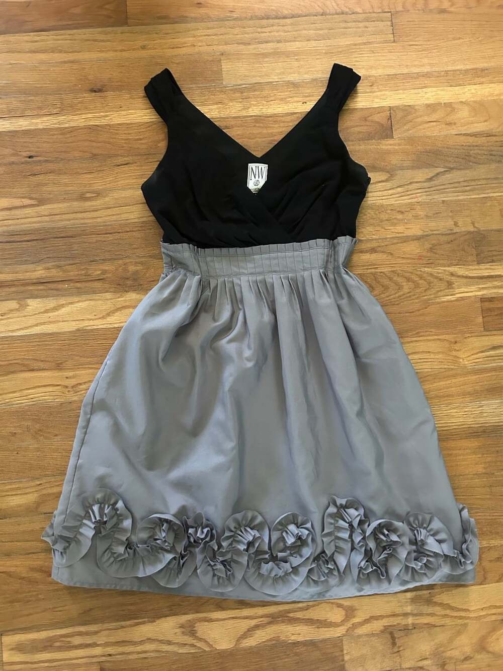 Vintage Night Way Collections Black and Gray Dress